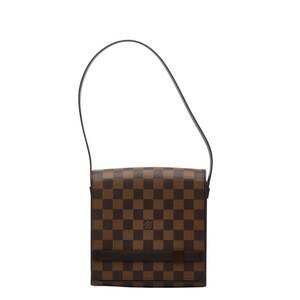 LOUIS VUITTON Authentic Brown Damier Leather Shoulder Bag